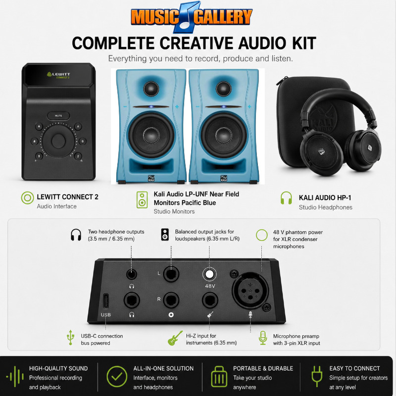 LEWITT CONNECT2 USB C, KALI AUDIO LP-UNFR BL,Kali Audio HP-1