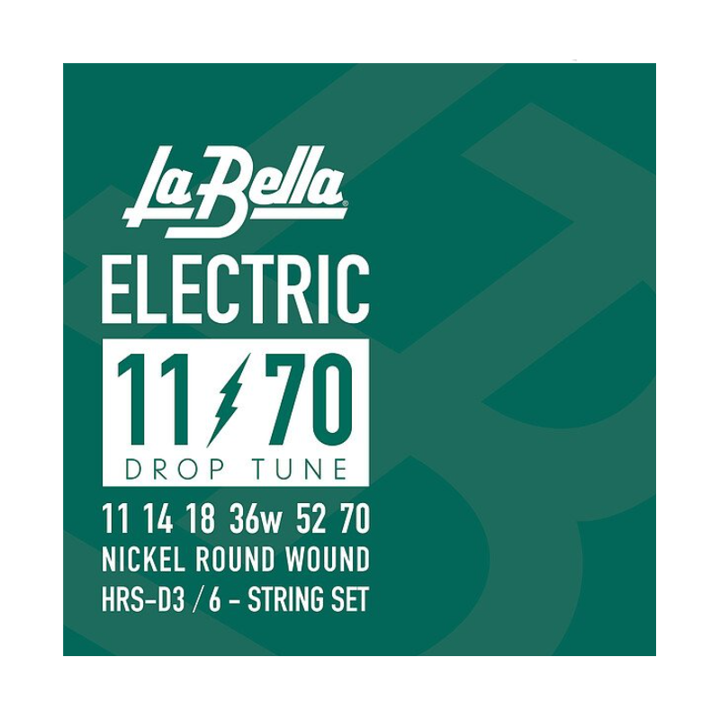 LA-BELLA HRS-D3 SET ELEC GTR DROP TUNE 0.11-0.70
