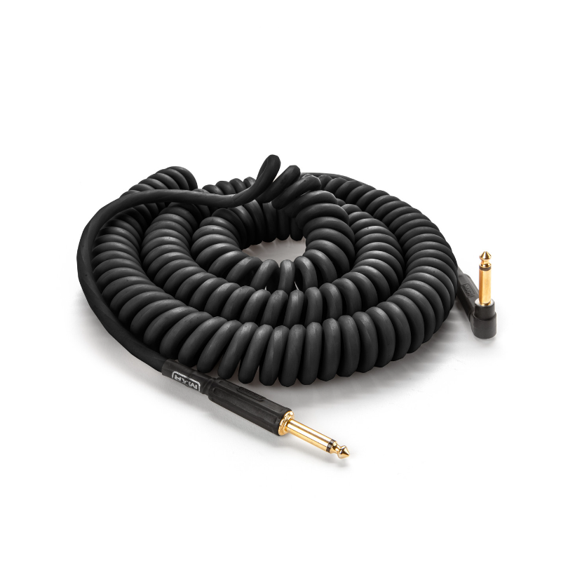MXR® 30 FT COIL CABLE BLACK - RIGHT / STRAIGHT DCICB30R