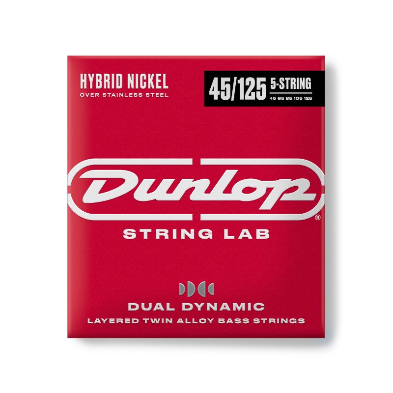 DUNLOP DUAL DYNAMIC LAYERED TWIN ALLOY HYBRID WOUND NICKEL BASS STRINGS 45-125 | 5-STRING