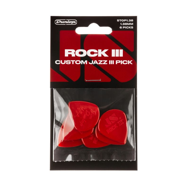 DUNLOP ROCK III NYLON CUSTOM JAZZ III PICK 1.38MM 570P138