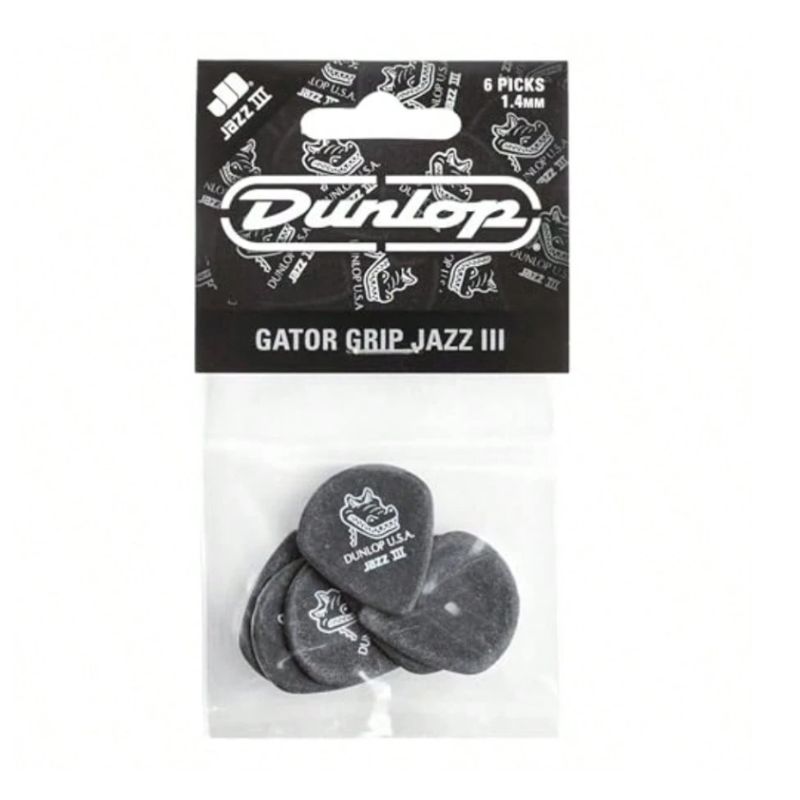 DUNLOP GATOR GRIP® JAZZ III PICK 1.4MM 571P140 6/PLYPK