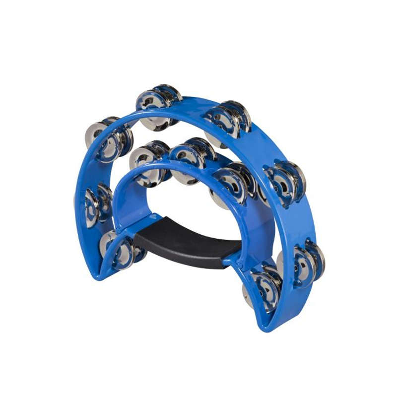 PEACE [TM-2B-BL] ABS Half Moon Tambourin Featuring 22 Pairs Ff Jingles (Blue)