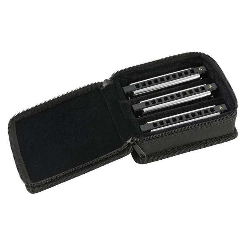 FENDER [0990701021] Blues Deluxe Harmonica, Pack of 3, with Case