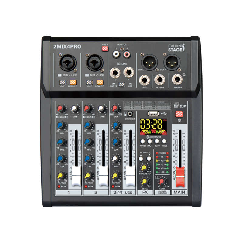 ITALIAN STAGE [IS 2MIX4PRO] Audio Mixer With Player, Recorder And Effects