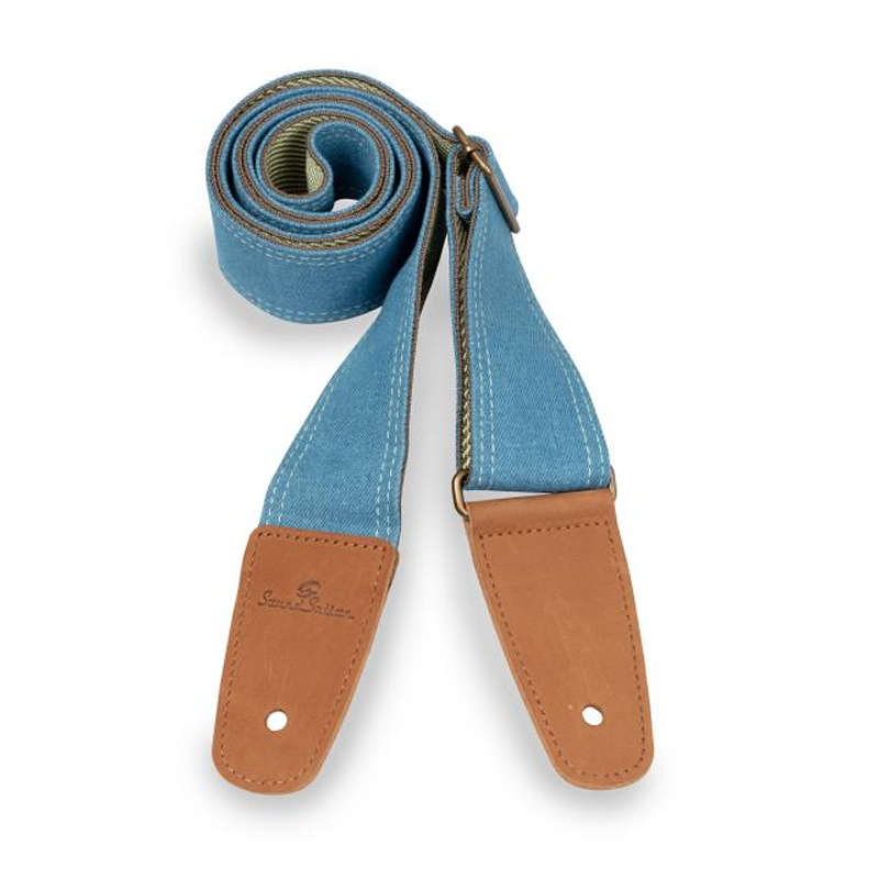 SOUNDSATION [DML-LB] Denim Strap For Guitar/Bass With Real Leather Ends